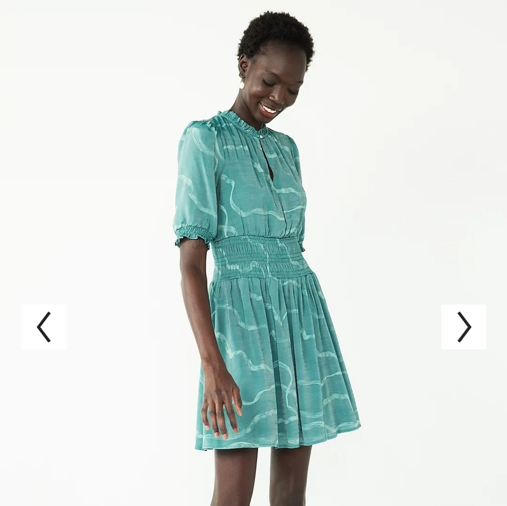 Nine West Smocked Fit and Flare Dress XXL